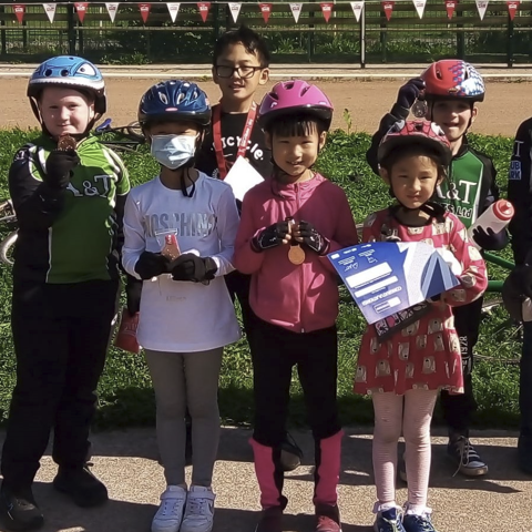 Youngsters receive their volunteering certificates